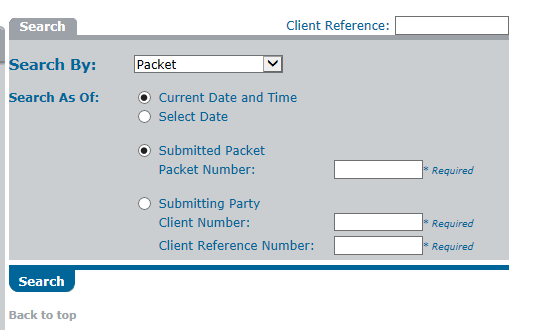 search by packet