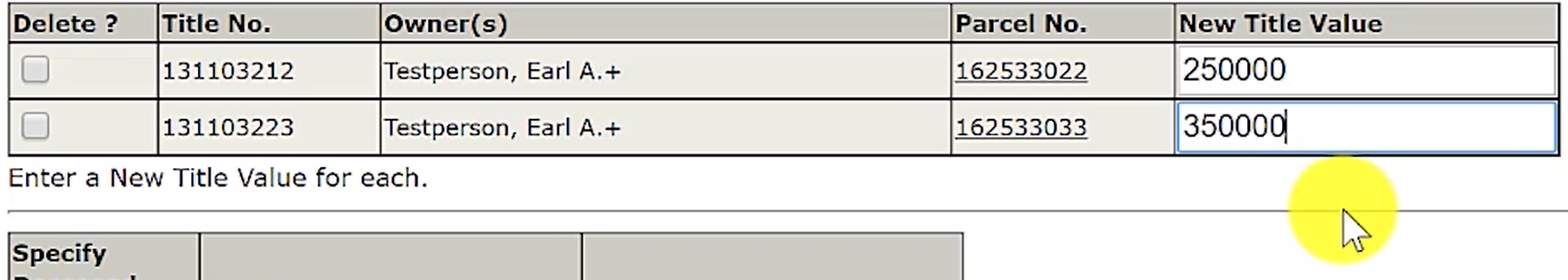 Enter Values