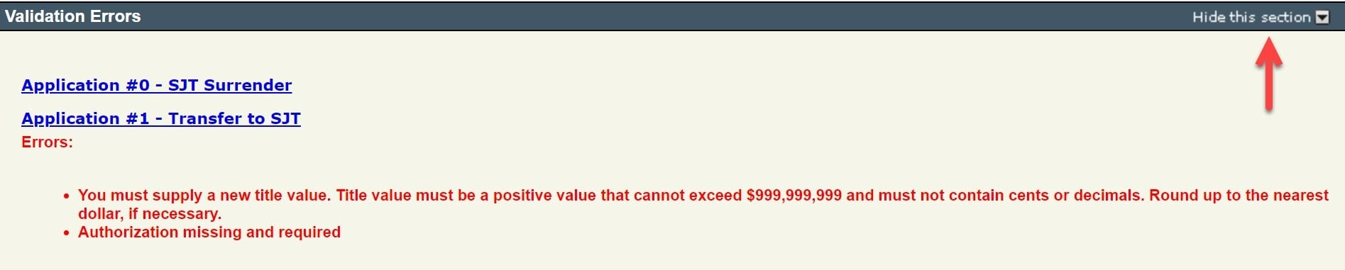 Valid Error