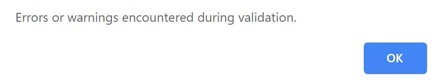 Valid error 33