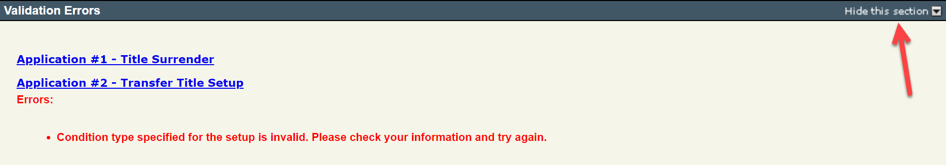Validation Errors