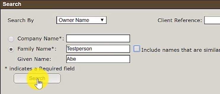 step 1 Owner Name