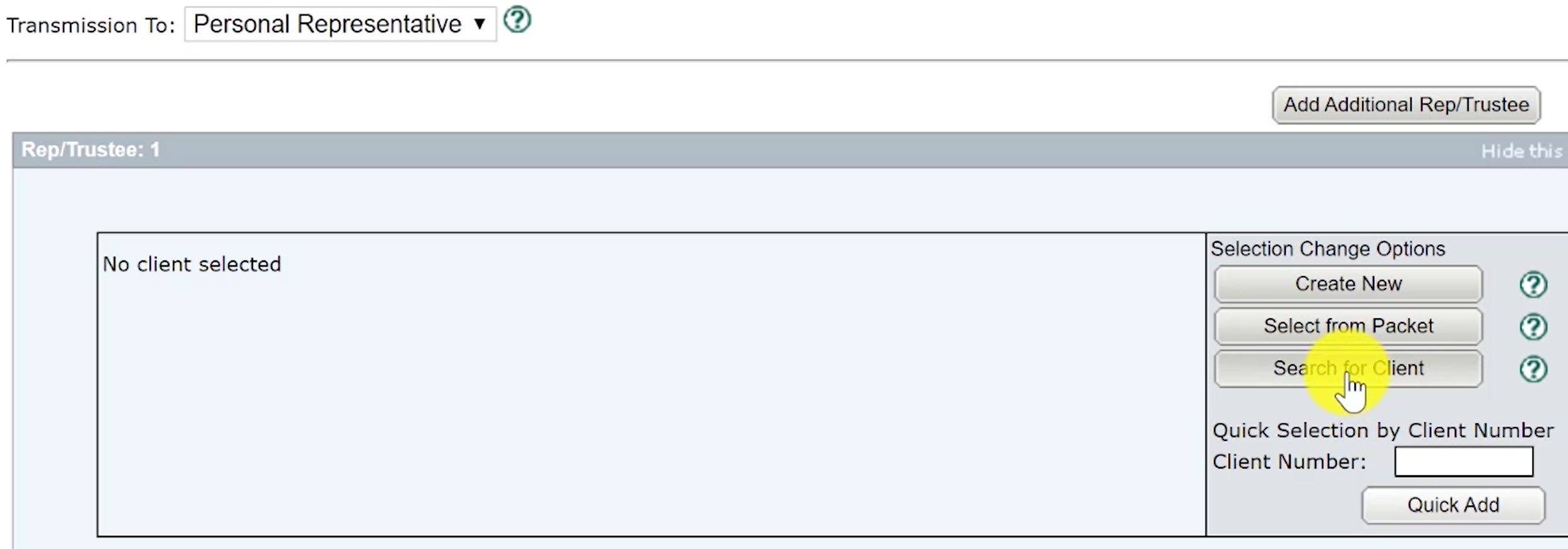 Search for Rep Trustee